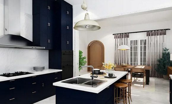 Nội thất nhà bếp hiện đại và đầy đủ