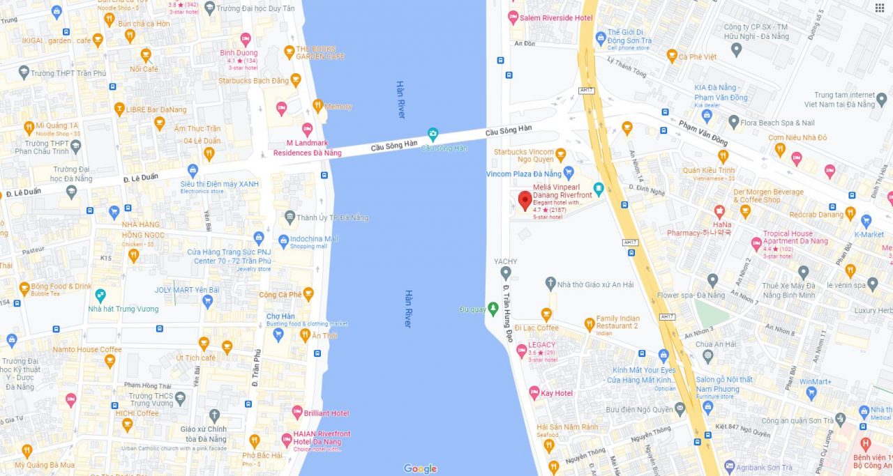 Bản đồ vị trí Melia Vinpearl Condotel Riverfront Đà Nẵng